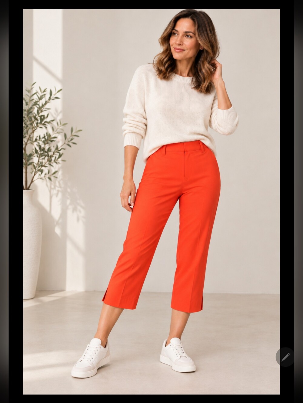 Reitmans Orange Stretch Capri Pants – Size 13